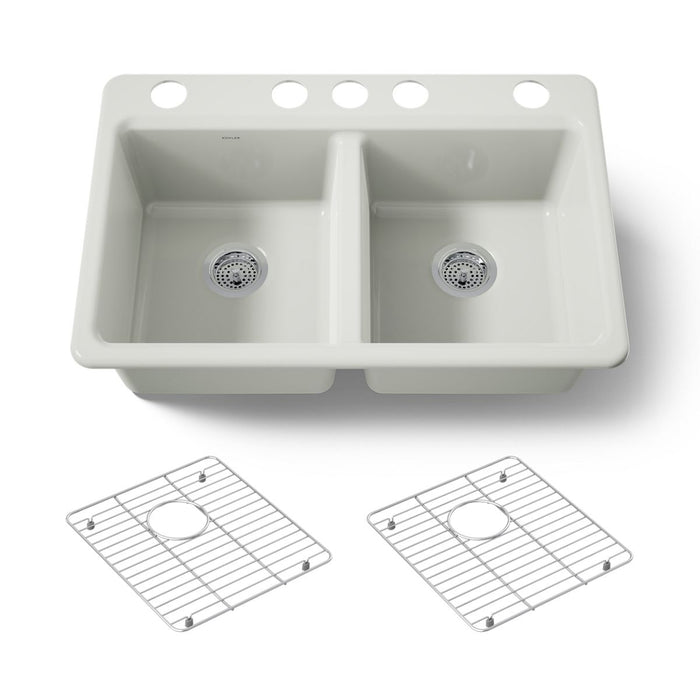 KOHLER K-8679-5UA1 Riverby 33" undermount double-bowl kitchen sink