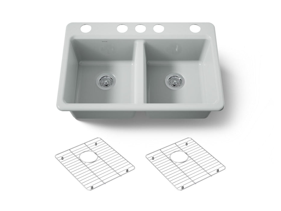 KOHLER K-8679-5UA1 Riverby 33" undermount double-bowl kitchen sink