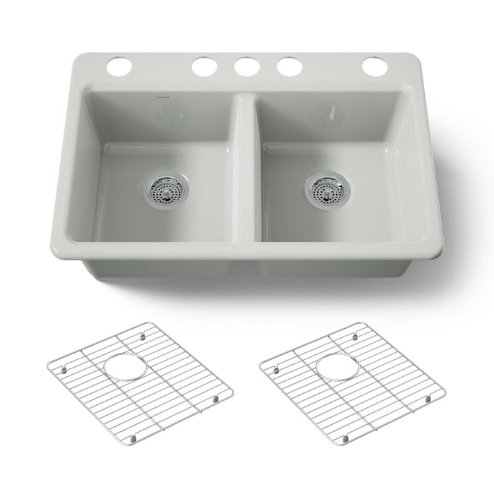 KOHLER K-8679-5UA1 Riverby 33" undermount double-bowl kitchen sink
