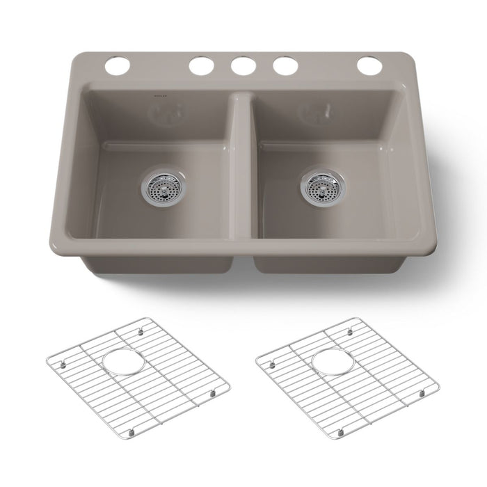 KOHLER K-8679-5UA1 Riverby 33" undermount double-bowl kitchen sink