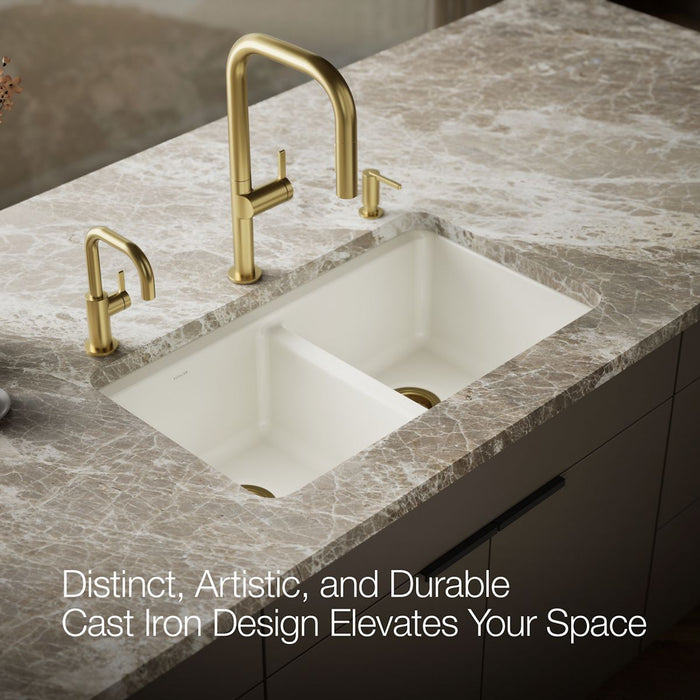 KOHLER K-8679-5UA3 Riverby 33" undermount double-bowl workstation kitchen sink