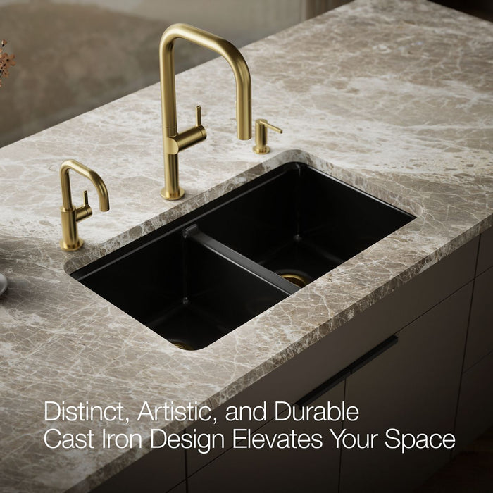 KOHLER K-8679-5UA3 Riverby 33" undermount double-bowl workstation kitchen sink
