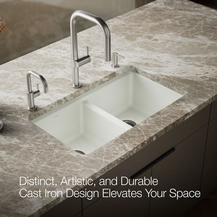 KOHLER K-8679-5UA3 Riverby 33" undermount double-bowl workstation kitchen sink