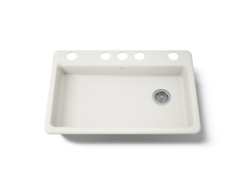 KOHLER K-8689-5U Riverby 33" undermount single-bowl kitchen sink