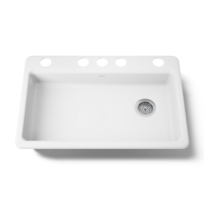 KOHLER K-8689-5U Riverby 33" undermount single-bowl kitchen sink