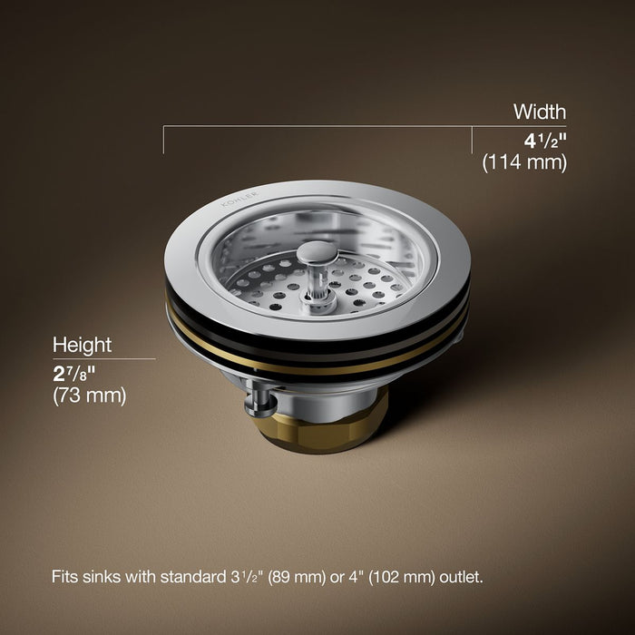 3/4 view of product with dimensions