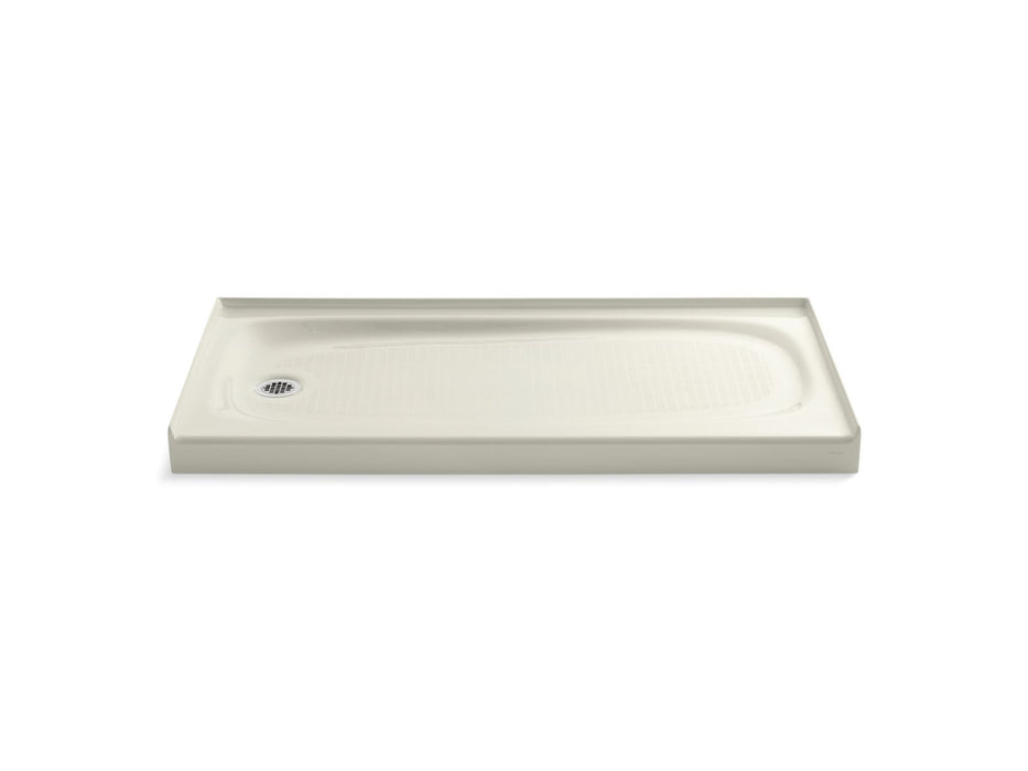 KOHLER K-9053 Salient 60" x 30" alcove shower base, left drain, biscuit