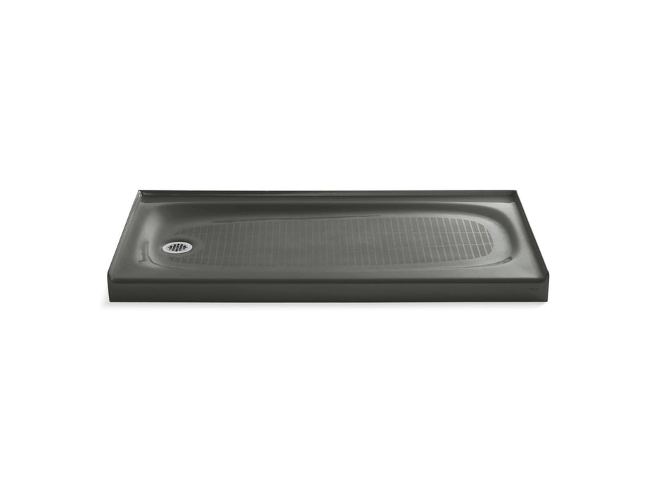 KOHLER K-9053 Salient 60" x 30" alcove shower base, left drain, thunder grey