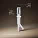 3/4 view of product with dimensions