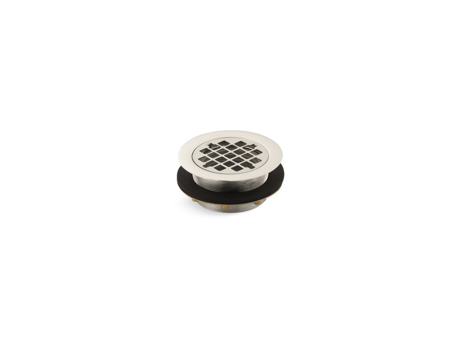 KOHLER K-9132 Round shower drain for use with plastic pipe, gasket included, vibrant polished nickel