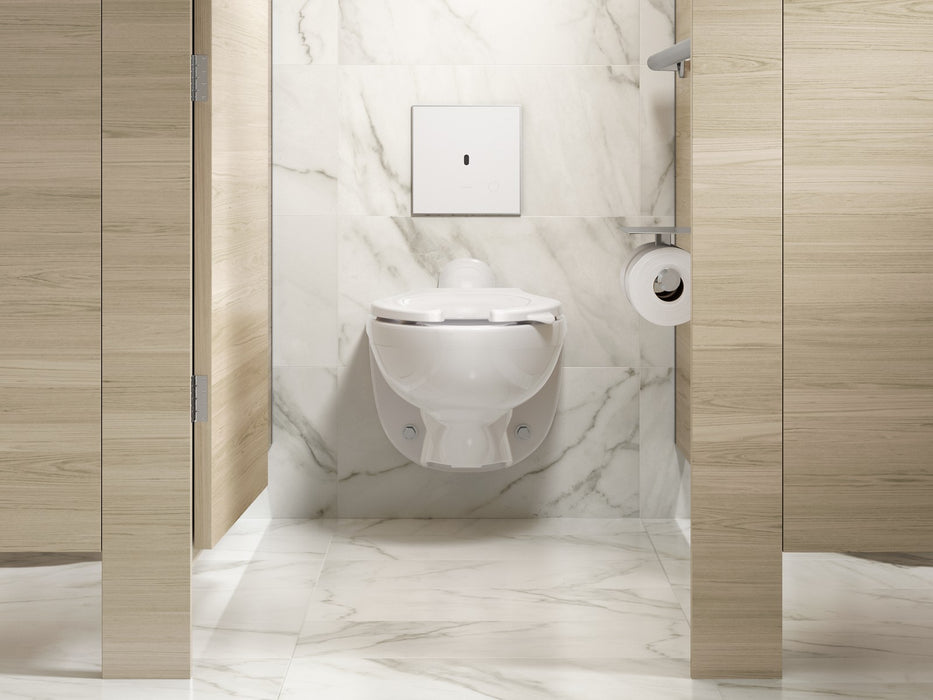 KOHLER K-91TB10L50-0WH Mach Flex Glass faceplate for concealed touchless toilet flushometer, 1.1 gpf