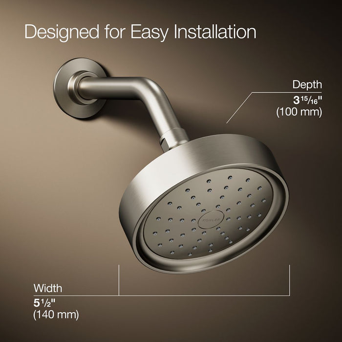 KOHLER K-965-AK Purist Single-function showerhead, 2.5 gpm