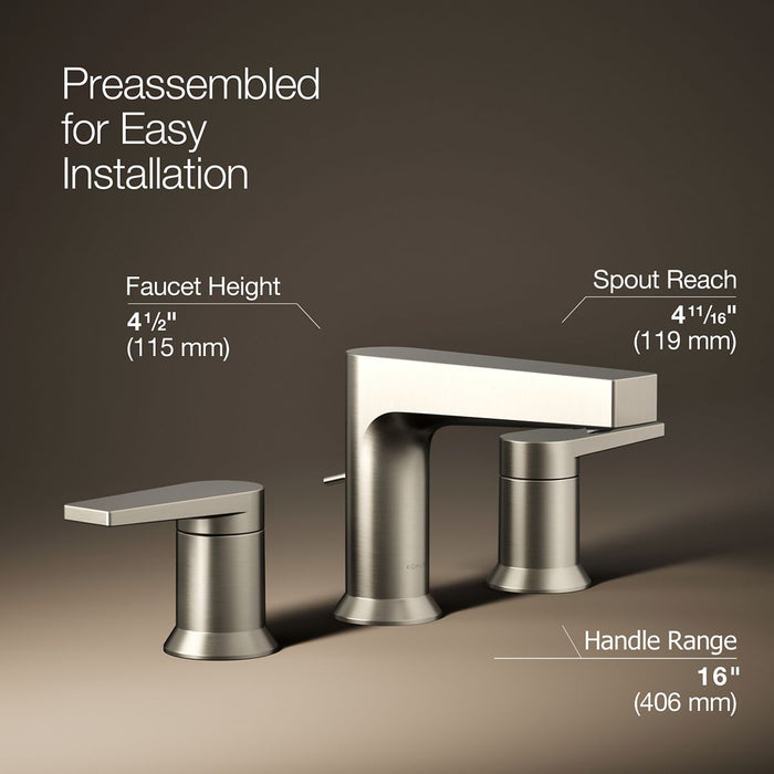 KOHLER K-97100-4 Taut Widespread bathroom sink faucet, 1.2 gpm