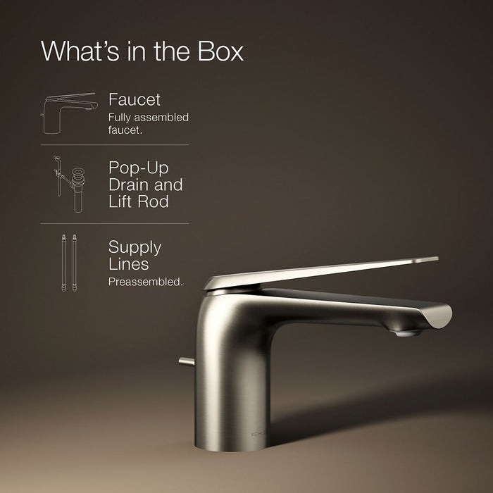 KOHLER K-97345-4 Avid Single-handle bathroom sink faucet, 1.2 gpm