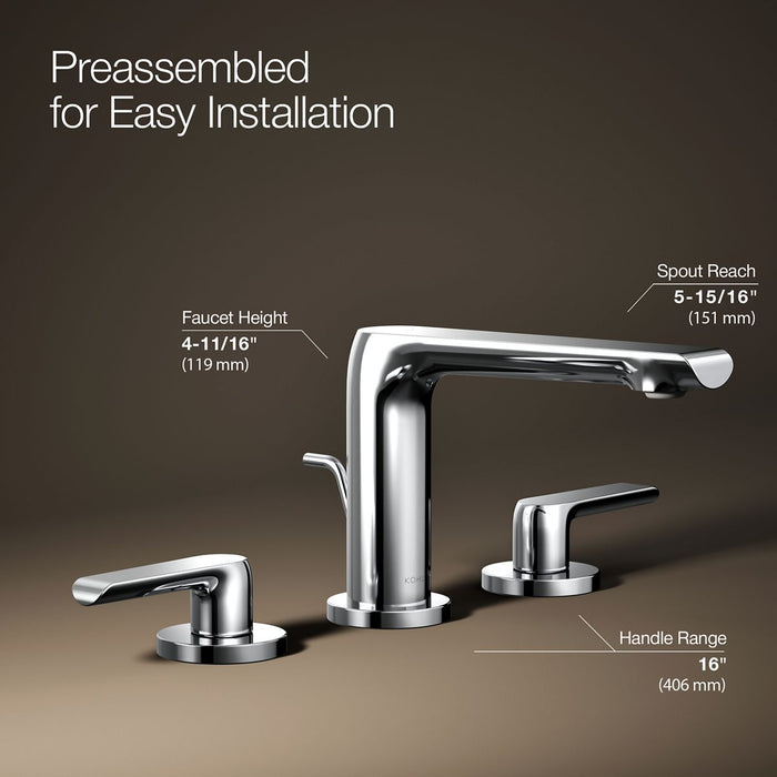 KOHLER K-97352-4K Avid Widespread bathroom sink faucet, 1.0 gpm