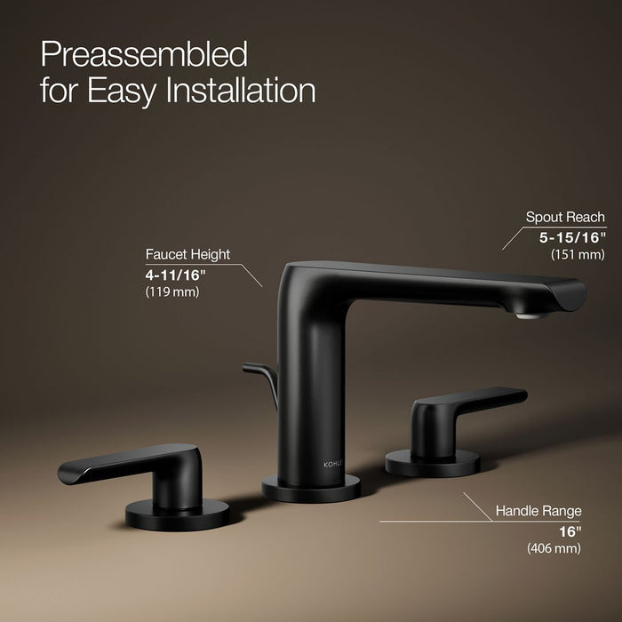 KOHLER K-97352-4N Avid Widespread bathroom sink faucet, 0.5 gpm