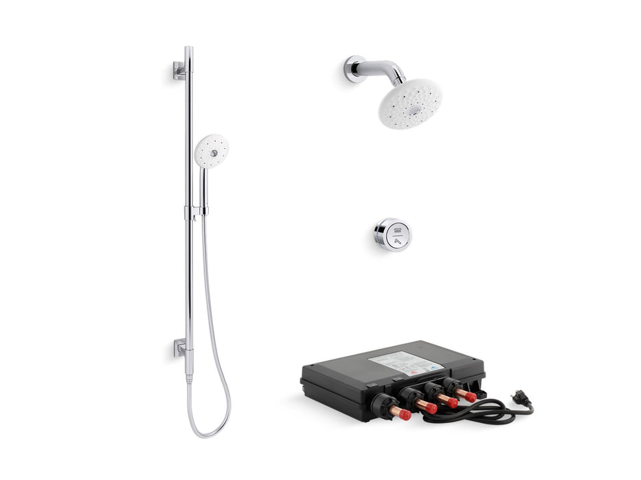 KOHLER K-98344 Awaken 42" deluxe slidebar with integrated water supply, polished chrome - view 2
