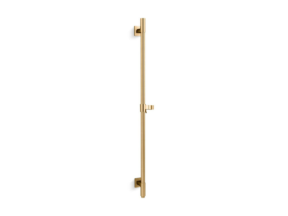 KOHLER K-98344 Awaken 42" deluxe slidebar with integrated water supply, vibrant brushed moderne brass