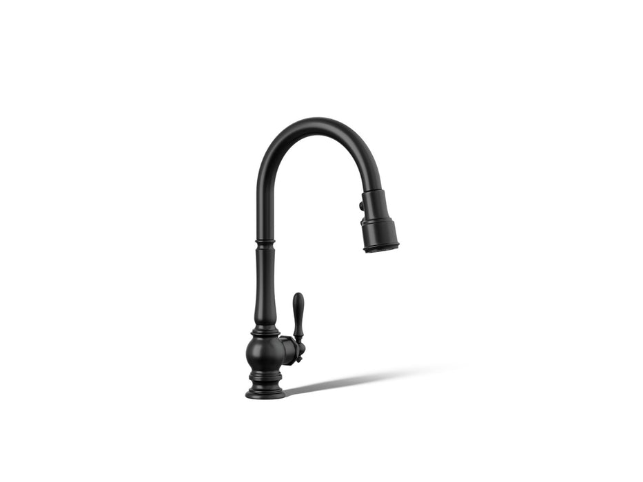 KOHLER K-99259 Artifacts Pull-down kitchen sink faucet with three-function sprayhead