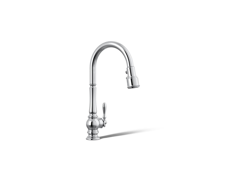 KOHLER K-99259 Artifacts Pull-down kitchen sink faucet with three-function sprayhead