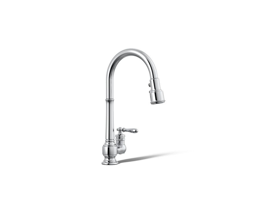 KOHLER K-99260 Artifacts Pull-down kitchen sink faucet with three-function sprayhead