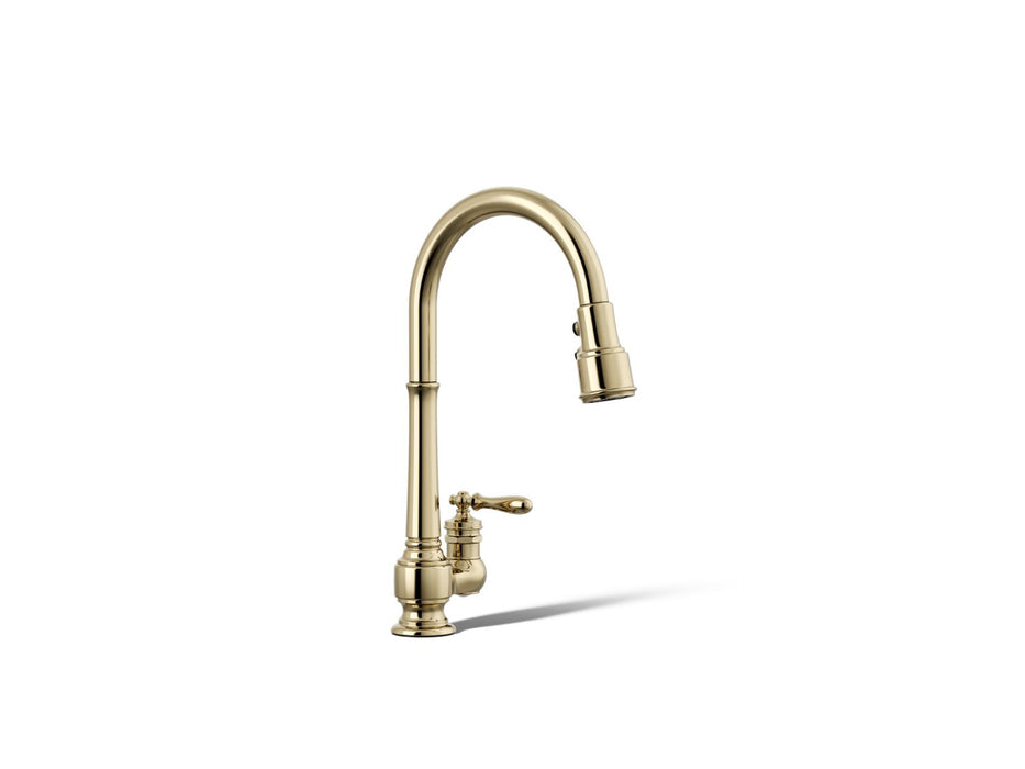 KOHLER K-99260 Artifacts Pull-down kitchen sink faucet with three-function sprayhead