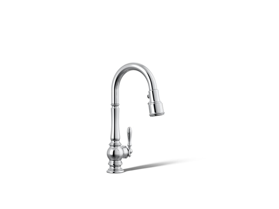 KOHLER K-99261 Artifacts Pull-down kitchen sink faucet with three-function sprayhead