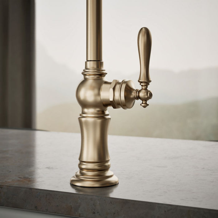 KOHLER K-99262 Artifacts Single-handle kitchen sink faucet with two-function sprayhead