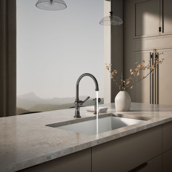 KOHLER K-99262 Artifacts Single-handle kitchen sink faucet with two-function sprayhead