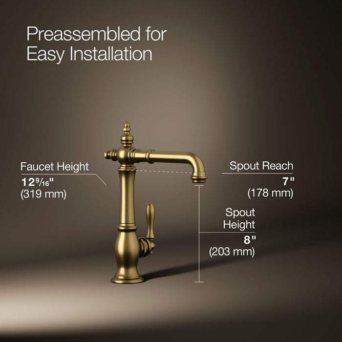 KOHLER K-99267 Artifacts Single-handle bar sink faucet