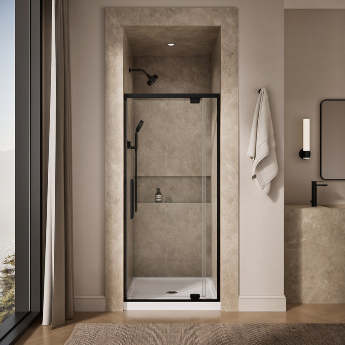 KOHLER K-CA37593-8L Statement 76" H pivot shower door with 5/16"-thick glass