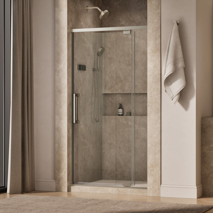 KOHLER K-CA37594-8L Statement 76" H pivot shower door with 5/16"-thick glass