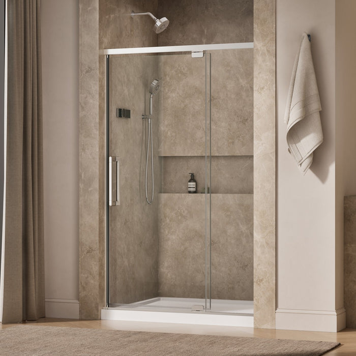 KOHLER K-CA37595-8L Statement 76" H pivot shower door with 5/16"-thick glass