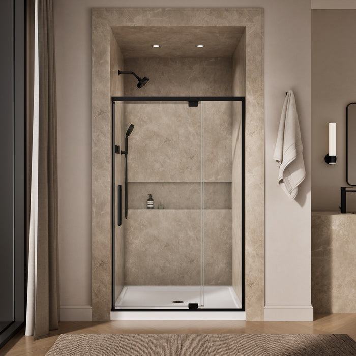 KOHLER K-CA37595-8L Statement 76" H pivot shower door with 5/16"-thick glass