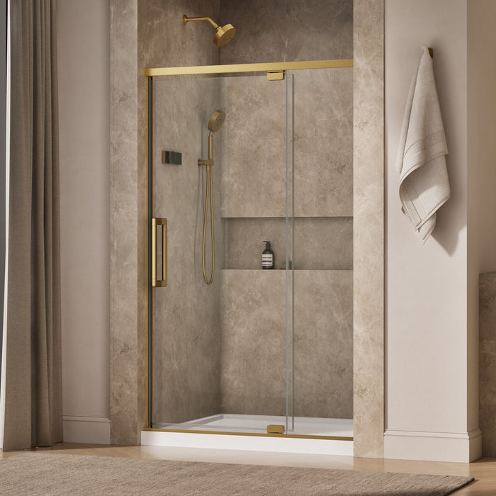 KOHLER K-CA37595-8L Statement 76" H pivot shower door with 5/16"-thick glass