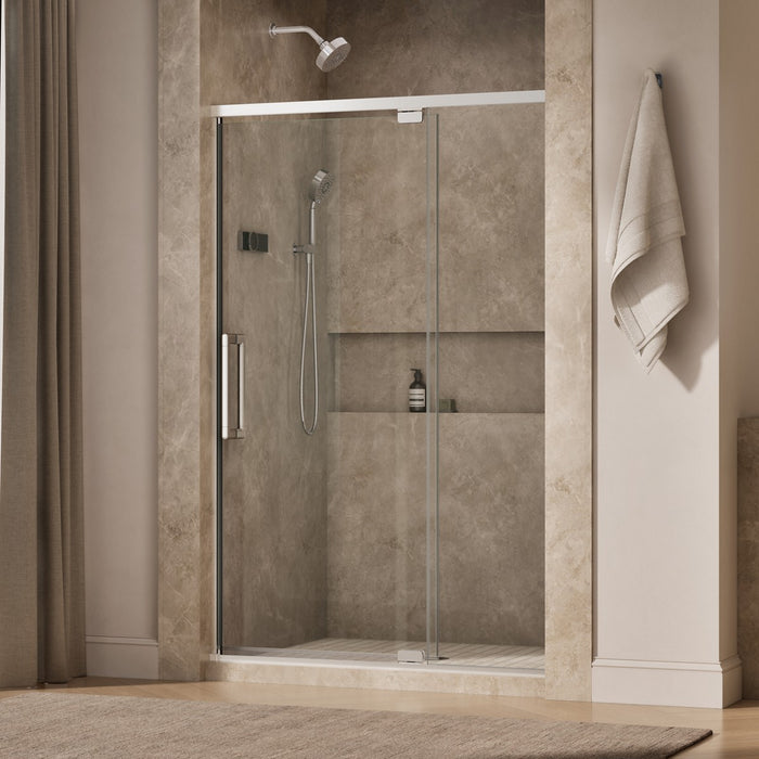 KOHLER K-CA37596-8L Statement 76" H pivot shower door with 5/16"-thick glass