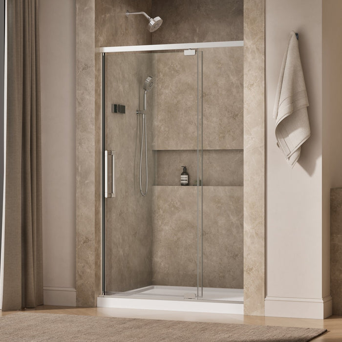 KOHLER K-CA37599-8L Statement 76" H pivot shower door with 5/16"-thick glass