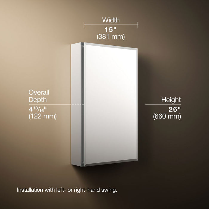 3/4 view of product with dimensions
