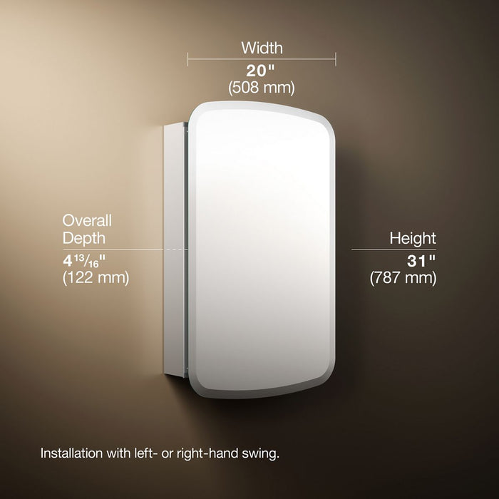 3/4 view of product with dimensions
