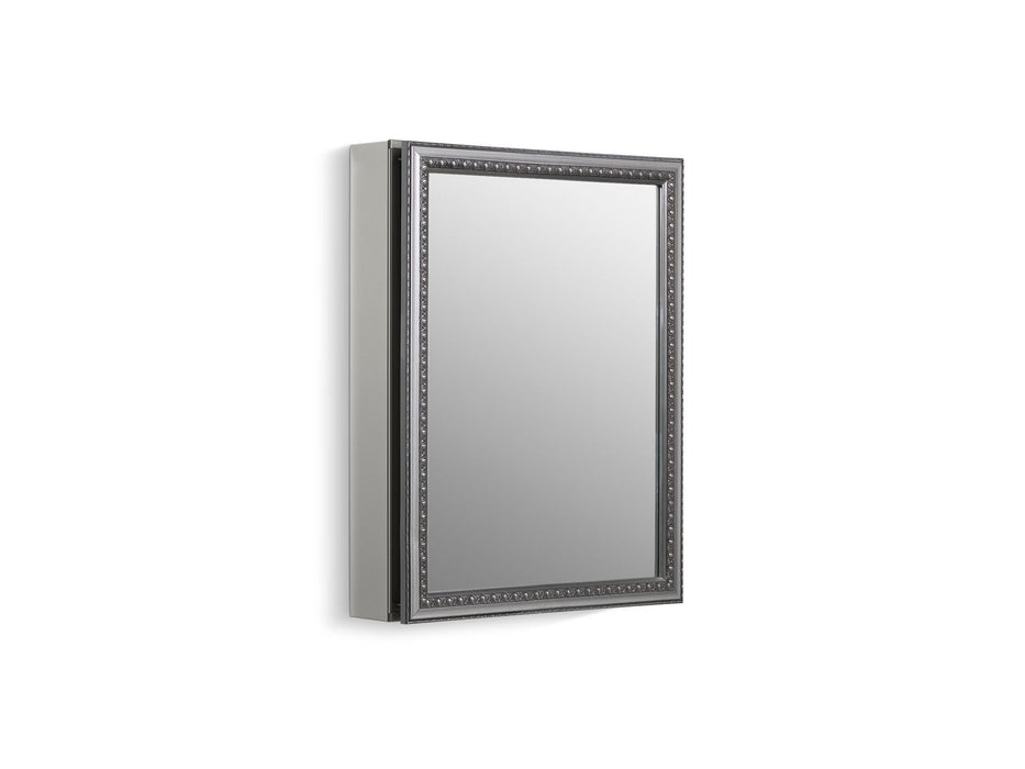 KOHLER K-CB-CLW2026SS CL Series 20" W x 26" H aluminum single-door medicine cabinet with decorative silver framed mirrored door