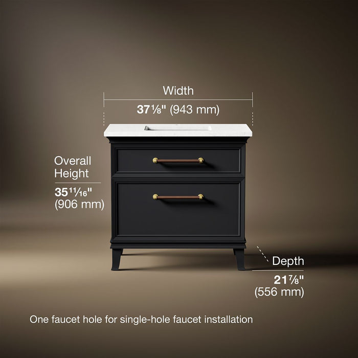 3/4 view of product with dimensions