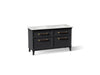 KOHLER K-CM33560-BD1 Artifacts 60" Bathroom Vanity Cabinet with Sinks and Quartz Top, Slate Grey - 3/4 view of product