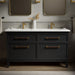 KOHLER K-CM33560-BD1 Artifacts 60" Bathroom Vanity Cabinet with Sinks and Quartz Top, Slate Grey - Shows close up detail of p