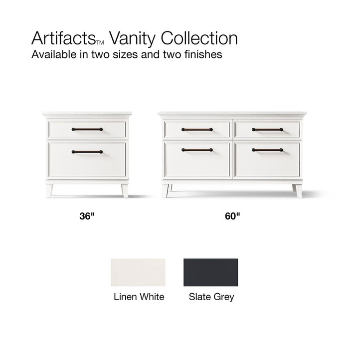 KOHLER K-CM33560-BD1 Artifacts 60" Bathroom Vanity Cabinet with Sinks and Quartz Top, Slate Grey - Detail image of a product 