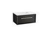 KOHLER K-CM33562-BD10 Enivo 36" Wall-hung Bathroom Vanity Cabinet with Sink and Quartz Top, Gloss Black - 3/4 view of product