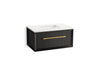 KOHLER K-CM33562-BD10 Enivo 36" Wall-hung Bathroom Vanity Cabinet with Sink and Quartz Top, Gloss Black - 3/4 view of product