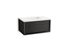 KOHLER K-CM33562-BD10 Enivo 36" Wall-hung Bathroom Vanity Cabinet with Sink and Quartz Top, Gloss Black - 3/4 view of product