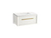 KOHLER K-CM33562-BD10 Enivo 36" Wall-hung Bathroom Vanity Cabinet with Sink and Quartz Top, White - 3/4 view of product