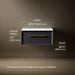 3/4 view of product with dimensions