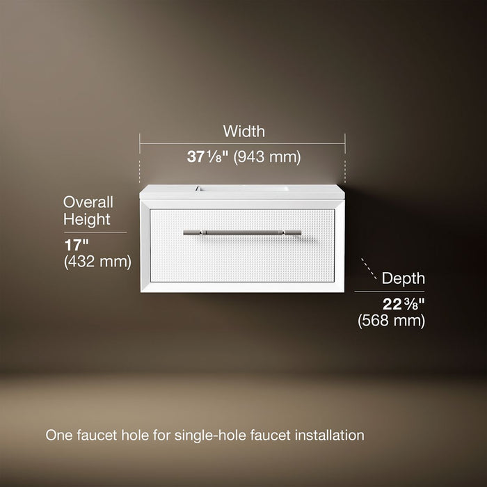 3/4 view of product with dimensions